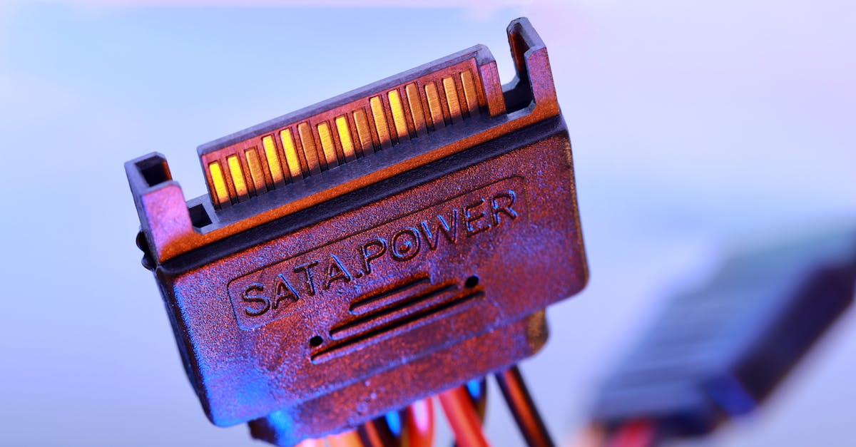 detailed view of a sata power cable connector with colorful wiring